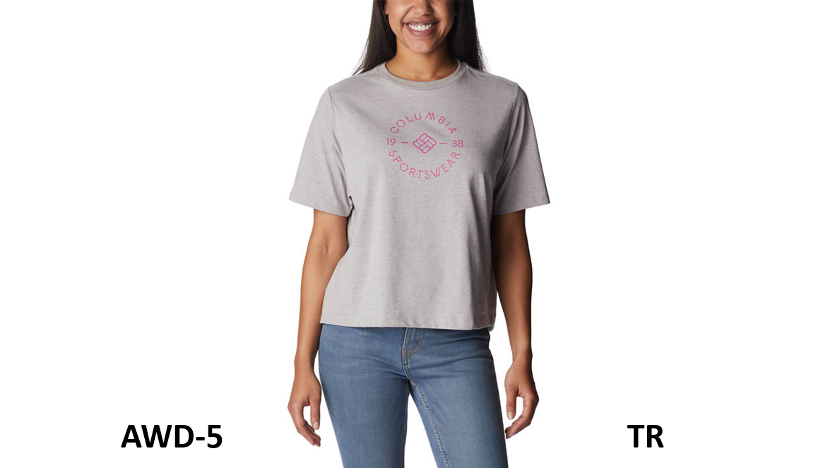 Columbia Women's North Cascades Relaxed T-Shirt, Columbia Grey Heather, Small