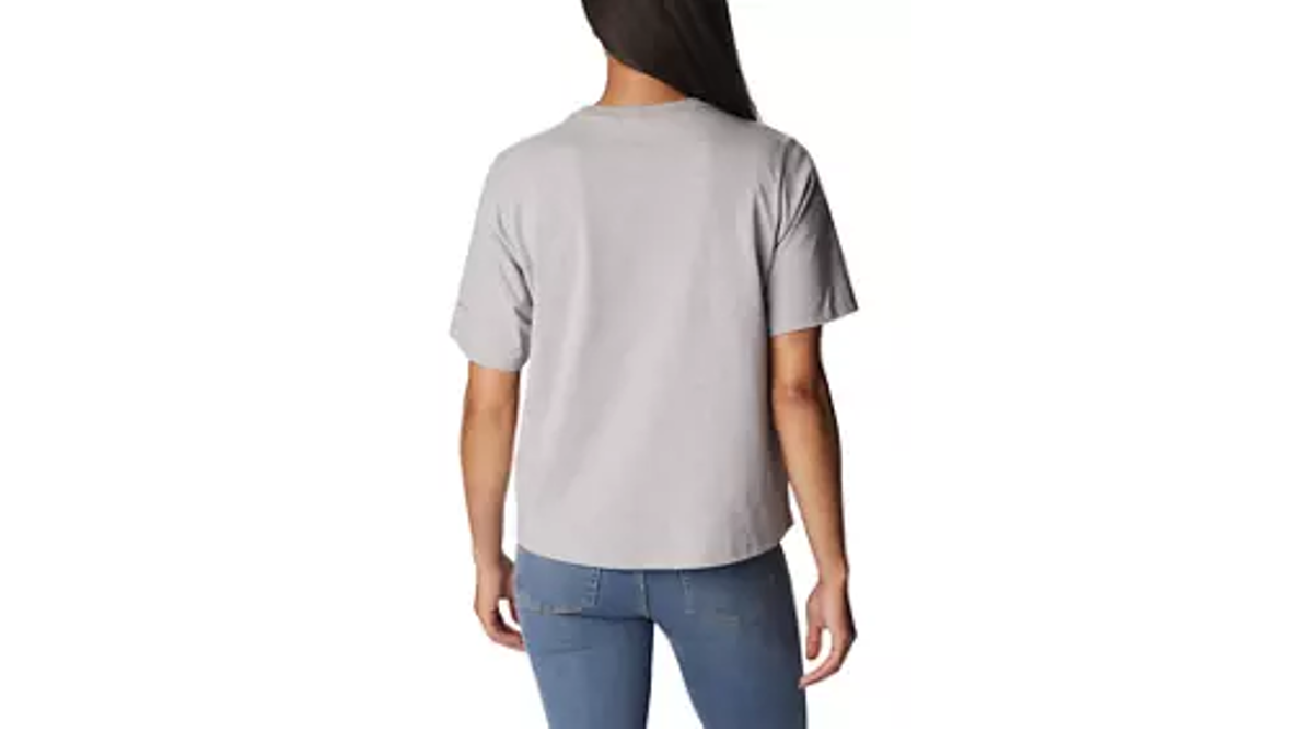 Columbia Women's North Cascades Relaxed T-Shirt, Columbia Grey Heather, Small