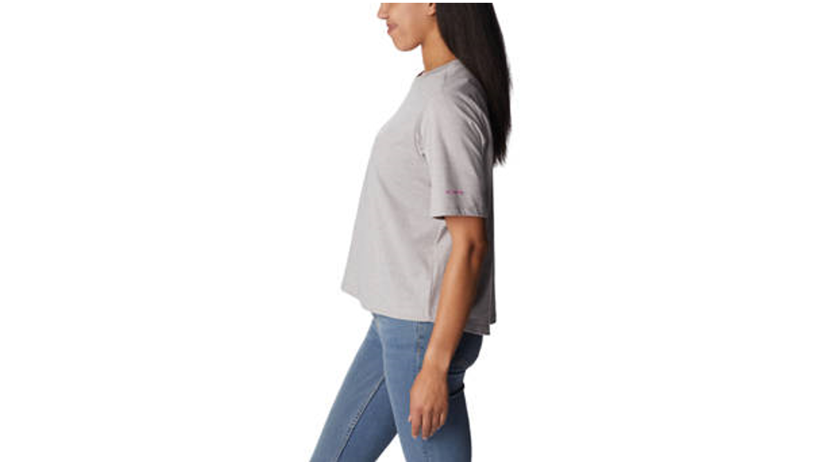 Columbia Women's North Cascades Relaxed T-Shirt, Columbia Grey Heather, Small