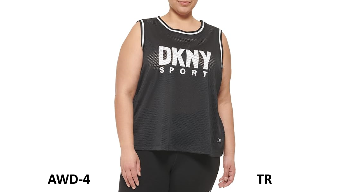DKNY Women's Summer Tops Short Sleeve T-Shirt, Black, X-Small