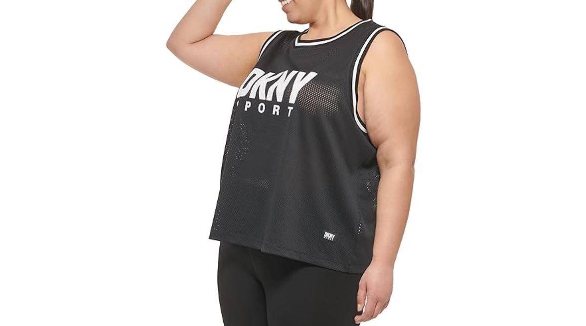 DKNY Women's Summer Tops Short Sleeve T-Shirt, Black, X-Small