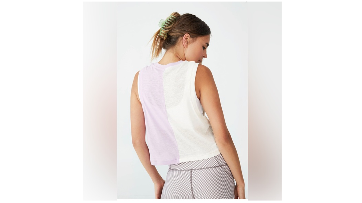 Cotton On Women's Pink Orchid Splice Tank Top,  Size Large