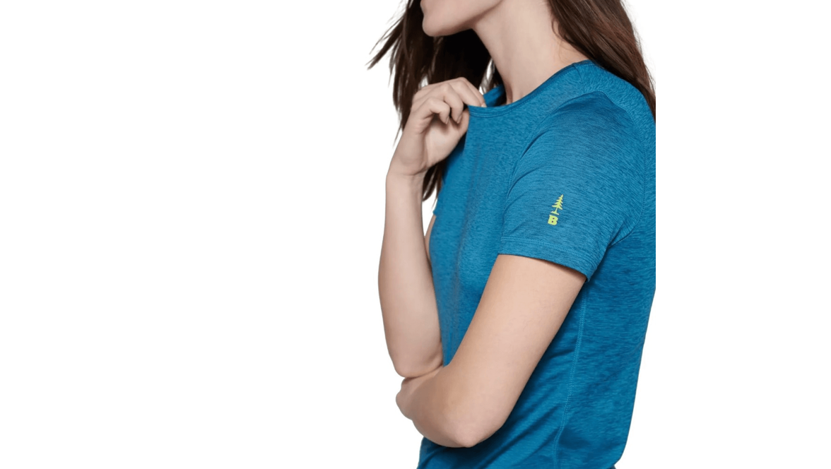 Bass Outdoor Women's Cross Performance Base Layer Storm Blue T-Shirt, Size XS