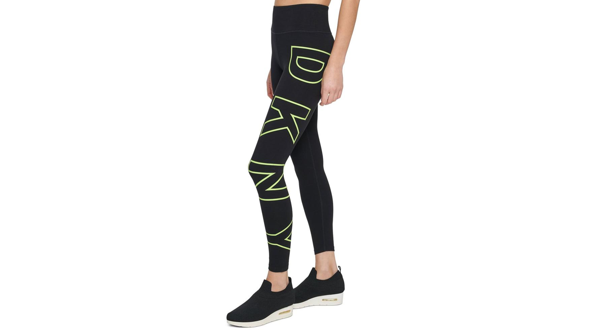 DKNY Women's High Waist Logo Leggings Pants, Black, Size X-Small