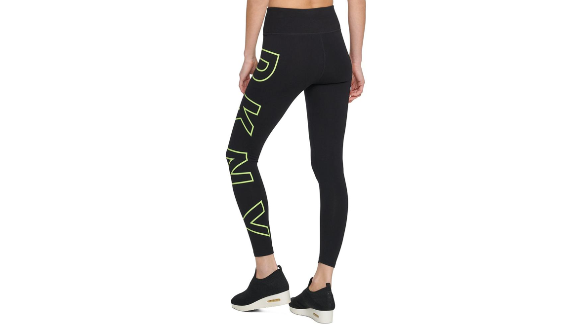 DKNY Women's High Waist Logo Leggings Pants, Black, Size X-Small