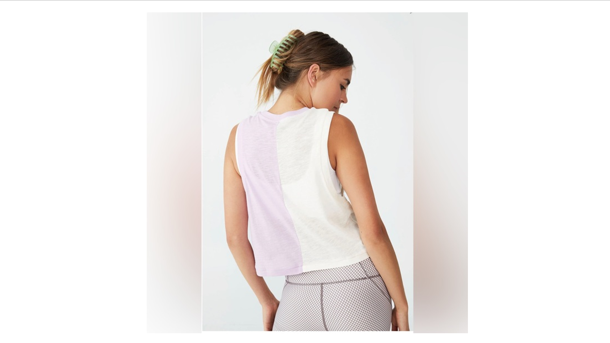 Cotton On Pink Orchid Splice Tank Top for Women, Size X-Large