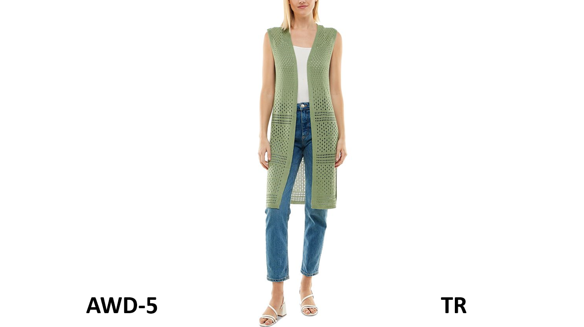 ULTRA FLIRT Juniors' Pointelle-Knit Long Cardigan, Green, Small