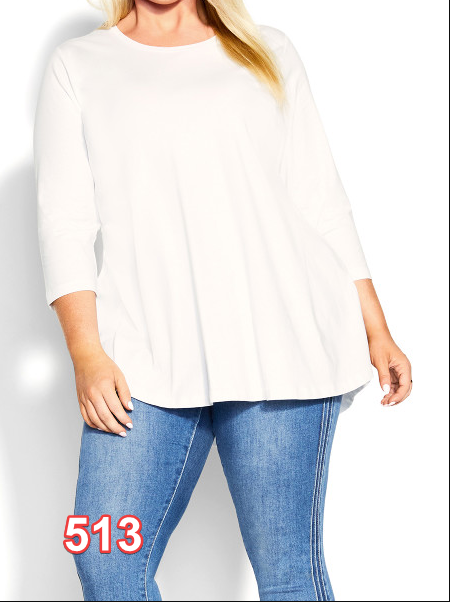 AVENUE Organic Crew Neck Top - white 14