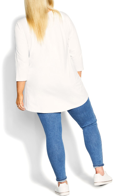 AVENUE Organic Crew Neck Top - white 14