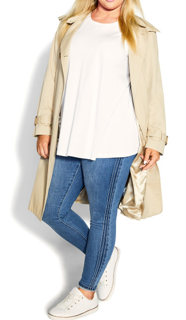 AVENUE Organic Crew Neck Top - white 14