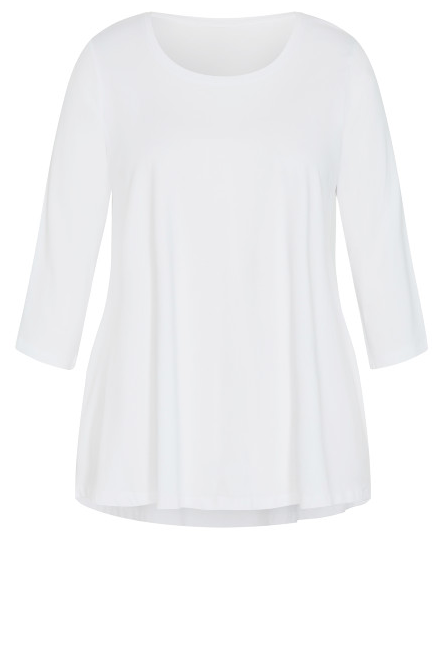 AVENUE Organic Crew Neck Top - white 14