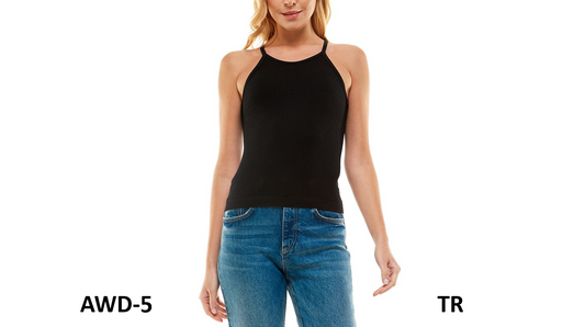 ULTRA FLIRT Women's Juniors' Seamless Ribbed Tank Top, Black, Size Large