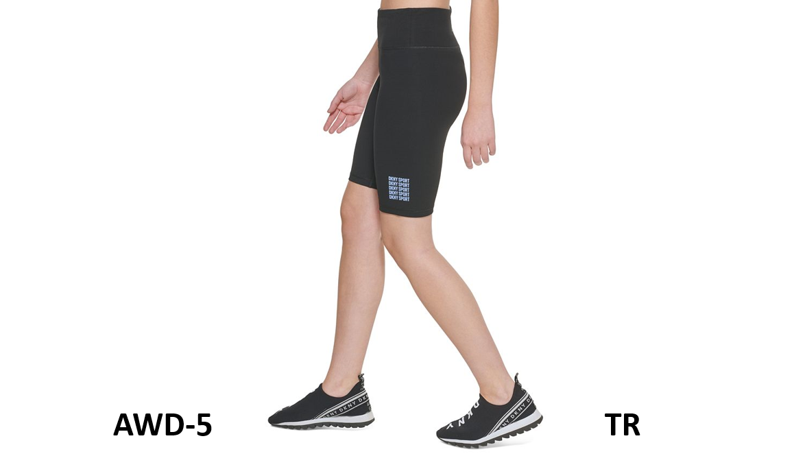 DKNY SPORT Women's Mini Repeat Logo High Waist Bike Shorts, Black, Size X-Small