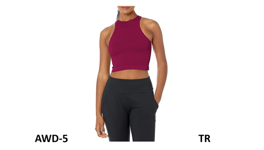 Calvin Klein Performance Women's Ribbed Crop Top, Chianti, Size X-Large