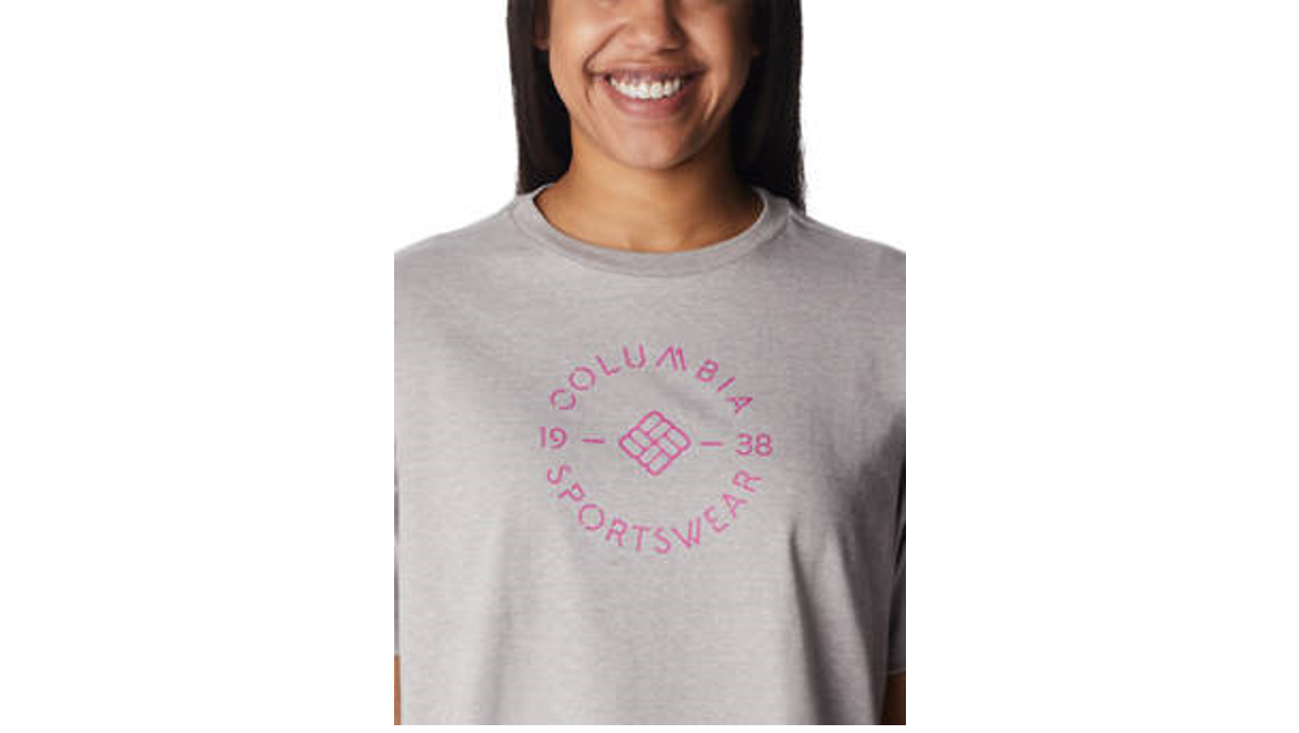 Columbia Women's North Cascades Relaxed T-Shirt, Columbia Grey Heather, Size M