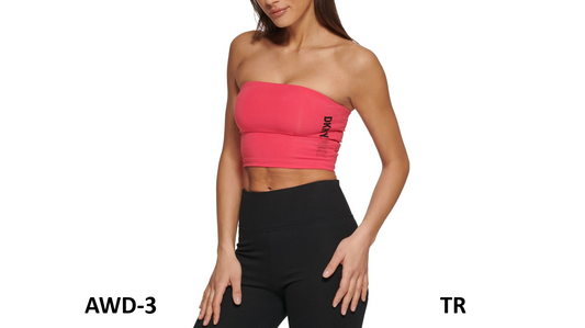 DKNY Women's Exploded Sport Outline Logo Tube Top, Pink, Size Medium