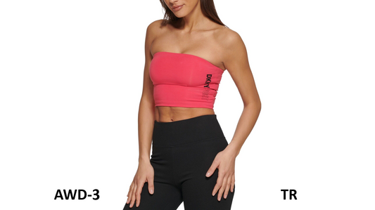 DKNY Women's Exploded Sport Outline Logo Tube Top, Pink, Size Large