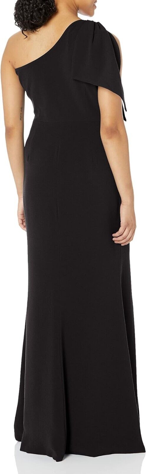 Dress the Population Women's Georgina One Shoulder Bow Detail Trumpet Gown, XS