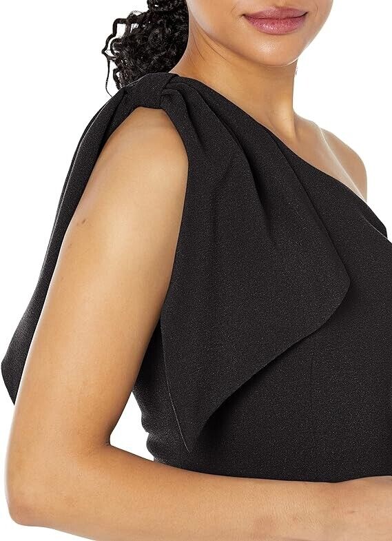 Dress the Population Women's Georgina One Shoulder Bow Detail Trumpet Gown, XS