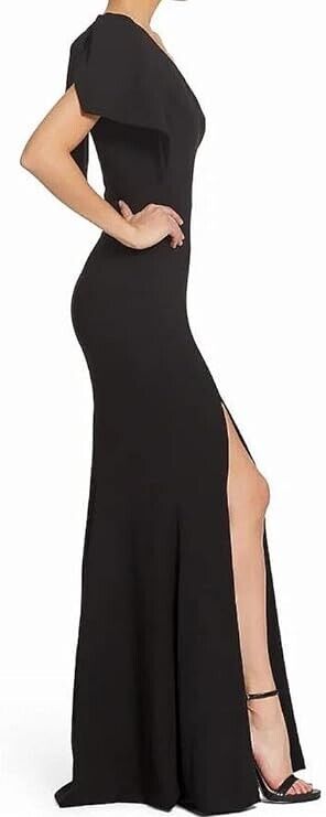 Dress the Population Women's Georgina One Shoulder Bow Detail Trumpet Gown, XS