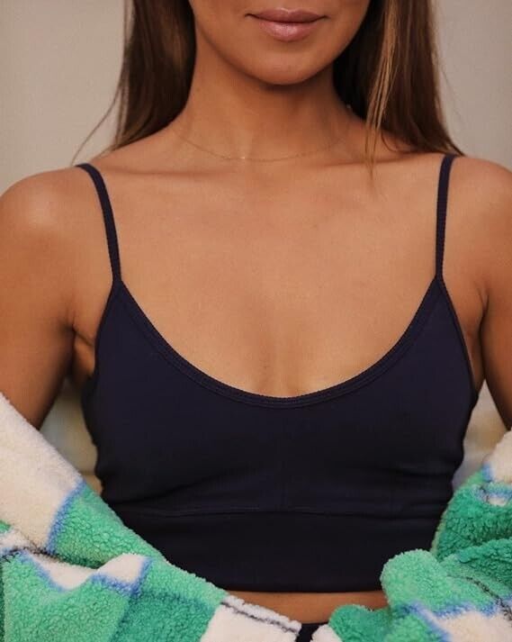 Bandier SJ-SJB10016-THE Meadow Bra , Soft Fabric , Comfort , Navy , Large