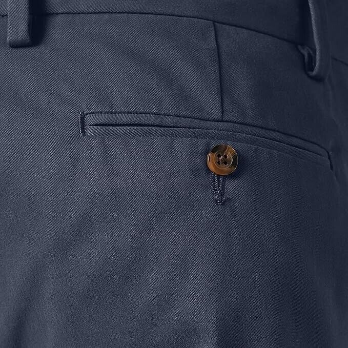 Essentials Men's Classic-Fit, Wrinkle-Resistant, Chino Pant, Navy, 40Wx32L