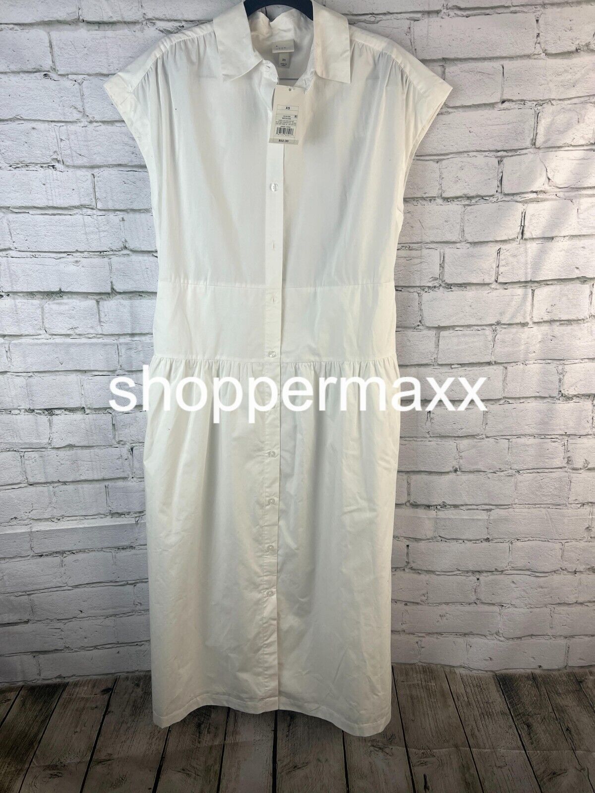 Women's Short Sleeve Midi Dress - A New Day, White, X-Small