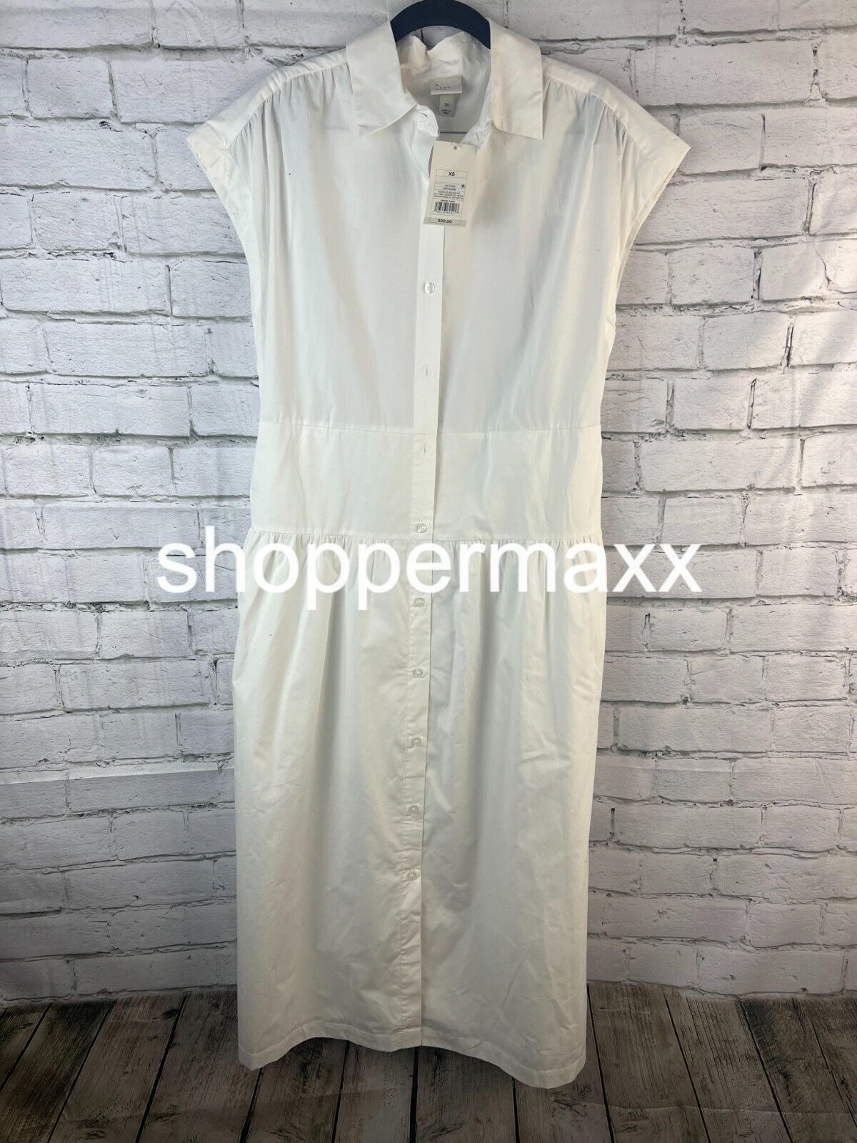 Women's Short Sleeve Midi Dress - A New Day, White, X-Small