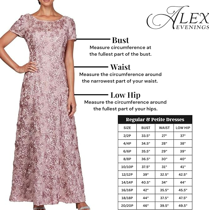 Alex Evenings Women's Tea Length Sequin Mock Dress Taupe 18 Alex Evening's Dress