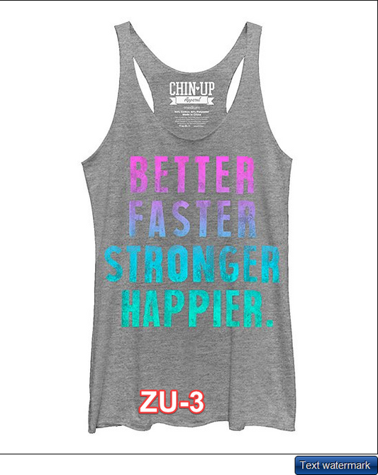 Chin Up Apparel Gray Heather 'Better' Raw-Edge Racerback Tank - Juniors - M