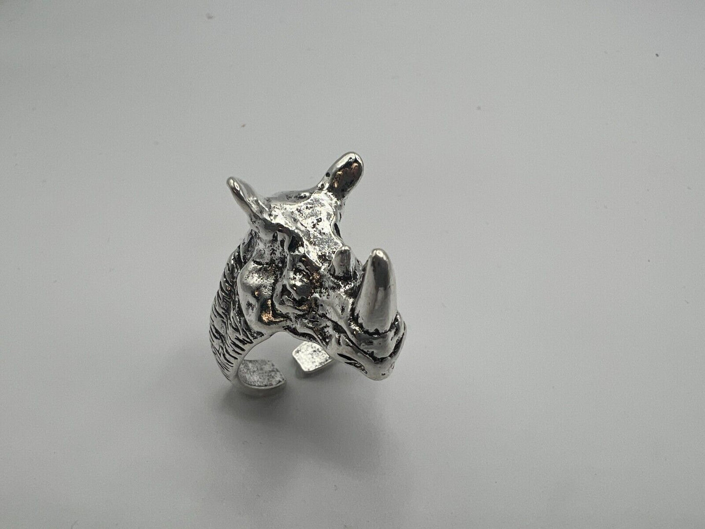 Adjustable Huge Rhino Head Vintage Biker Punk Wrap Rhino Gothic Animal Ring