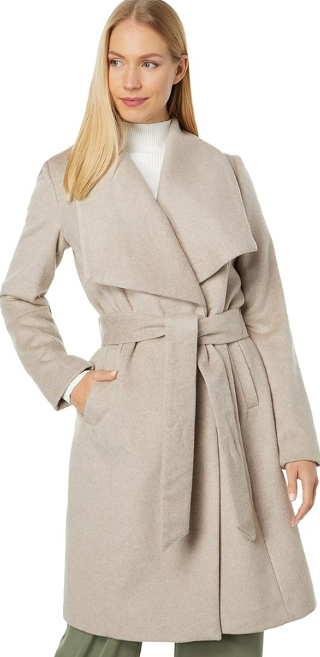 Cole Haan Women's Wool Belted Wrap Coat SZ 14