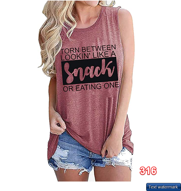 EGELEXY Tanks Top for Women Funny Print Muscle Vests Tee Sleeveless Shirt top S