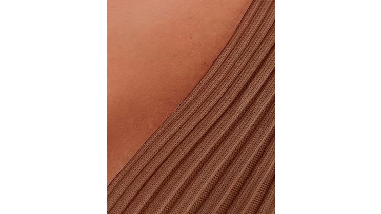 VIMPUNEC Fall Tie Waist Sweater Dress Elegant V-Neck Wrap Sweater Dress Brown XL