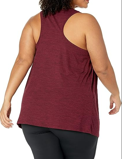 Amazon Essentials Women's Tech Stretch Racerback Tank Top Black/Burgundy M
