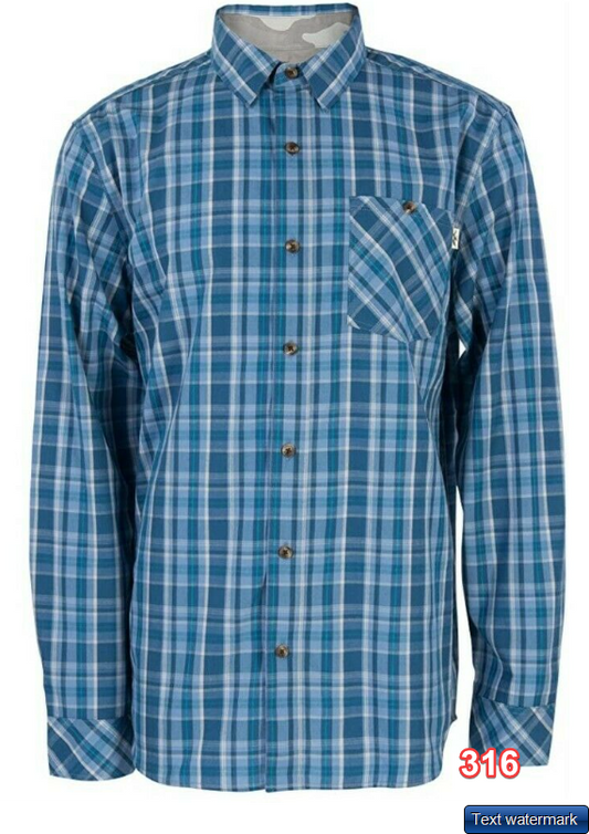 Commander Life Men's Plaid Woven Long Sleeve Button Front Shirt Size XL