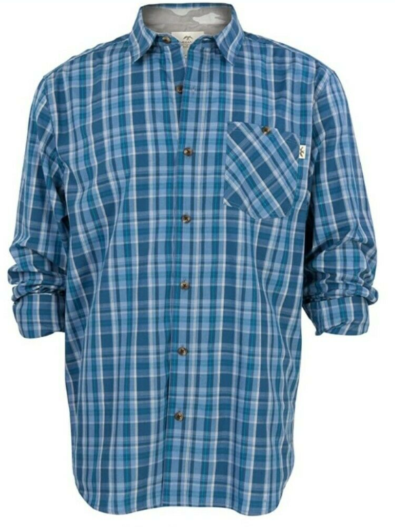 Commander Life Men's Plaid Woven Long Sleeve Button Front Shirt Size XL