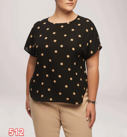 Anne Klein Women's Plus Size Short Sleeve Blouse with Bateau Neckline, Black OX