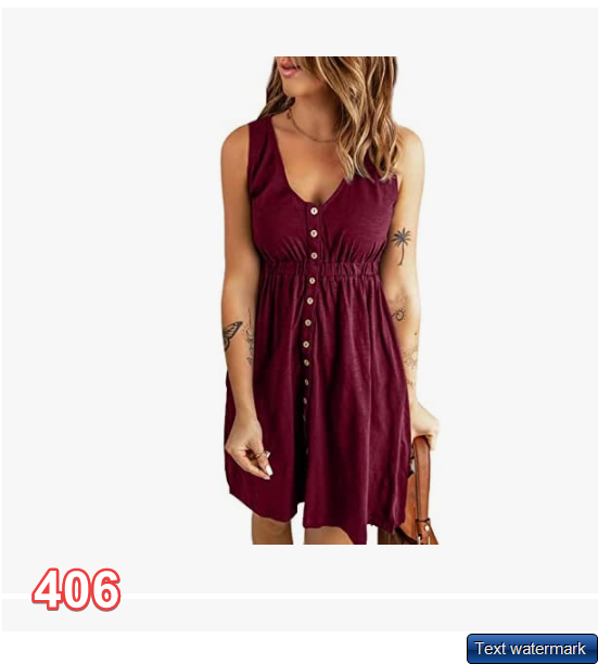 BLENCOT Women Casual Sleeveless T-Shirt Dresses Button Down Swing Short Dress 2X