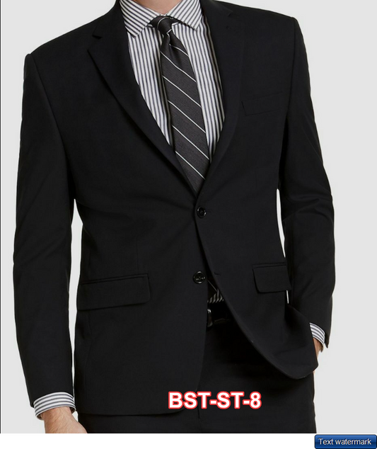 $395 Geoffrey Beene Men Black Classic Fit Check Blazer Sport Coat Jacket Sz 40R