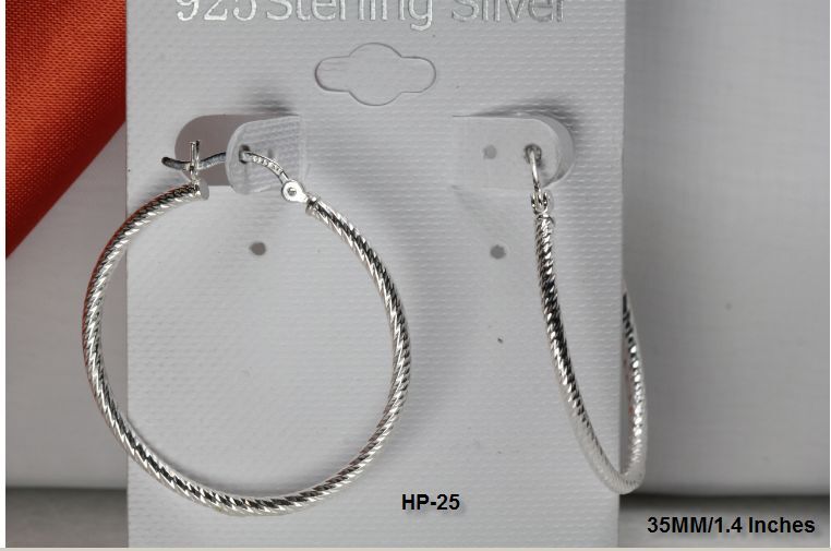 35MM ROPE STYLE STERLING SILVER 925 BRAND NEW LIGHT WEIGHT PRETTY HOOP EARRINGS