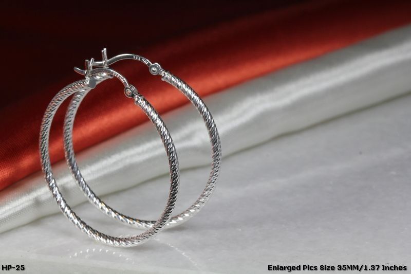 35MM ROPE STYLE STERLING SILVER 925 BRAND NEW LIGHT WEIGHT PRETTY HOOP EARRINGS