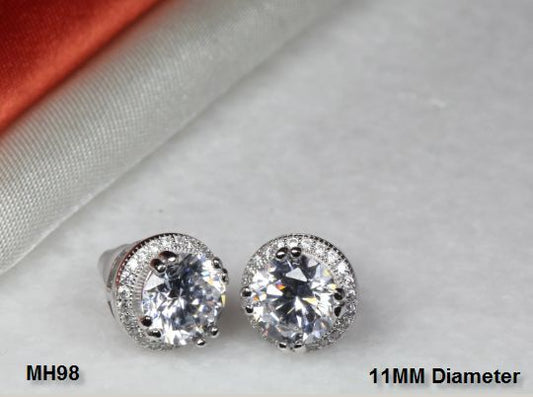 BRAND NEW 4.54 CTW/PAIR BEAUTIFUL PAVE HALO STERLING SILVER 925 CZ STUD EARRINGS
