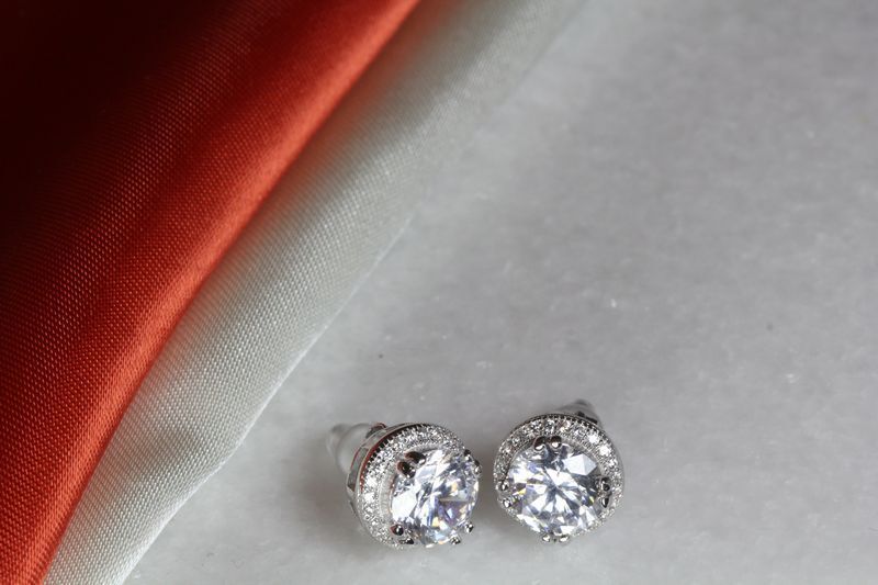 BRAND NEW 4.54 CTW/PAIR BEAUTIFUL PAVE HALO STERLING SILVER 925 CZ STUD EARRINGS
