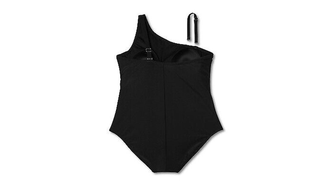 Women's Tummy Control One Shoulder Ruched Full Coverage 1-Piece Swimsuit- XL(16)