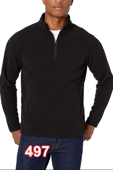Amazon Essentials Men's Quarter-Zip Polar Fleece Jacket Black XXL