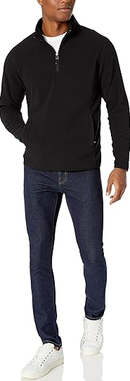 Amazon Essentials Men's Quarter-Zip Polar Fleece Jacket Black XXL