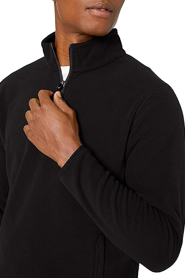 Amazon Essentials Men's Quarter-Zip Polar Fleece Jacket Black XXL