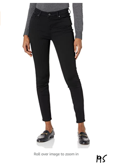 Essentials Women's Mid-Rise Skinny Jean, Black, 12 Long
