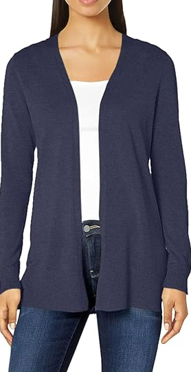 Amazon Essentials Women's Lightweight Open-Front Cardigan Sweater Navy M
